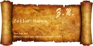 Zeller Manna névjegykártya